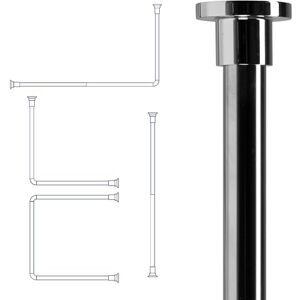 Croydex Superline Stainless Steel Modular Shower Rod Kit with Ceiling Support and Curtain Rings Can Be Fitted L-Shaped, Large L-Shaped, U-Shaped or Straight Croydex Superline Stainless Steel Modular Shower Rod Kit with Ceiling Support and Curtain Rings Can Be Fitted L-Shaped, Large L-Shaped, U-Shaped or Straight