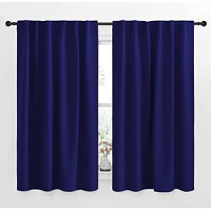 NICETOWN Blackout Draperies Curtains Window Drapes (Navy Blue Color) 52 inches W by 63 inches L, Set of 2, Blackout Curtain Panels for Nursery NICETOWN Blackout Draperies Curtains Window Drapes (Navy Blue Color) 52 inches W by 63 inches L, Set of 2, Blackout Curtain Panels for Nursery