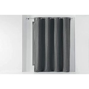 Douceur d'Intérieur Eyelet Curtain 135 x 240 cm Plain China Charcoal Chambray Douceur d'Intérieur Eyelet Curtain 135 x 240 cm Plain China Charcoal Chambray