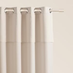ROOM99 Curtain with Silver Eyelets Mia 140 x 250 cm Width x Height Sliding Curtains Modern Curtain Living Room Bedroom Light Beige 1 Piece ROOM99 Curtain with Silver Eyelets Mia 140 x 250 cm Width x Height Sliding Curtains Modern Curtain Living Room Bedroom Light Beige 1 Piece
