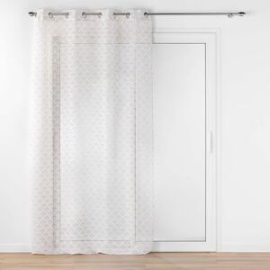 Douceur d'Intérieur , Lorea Net Curtain with Eyelets 140 x 240 cm Natural Metallic Printed Sanded Voile Douceur d'Intérieur , Lorea Net Curtain with Eyelets 140 x 240 cm Natural Metallic Printed Sanded Voile