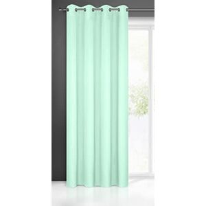 Eurofirany Smooth Plain Modern Curtain with Eyelets-1 Unit, Bedroom, Living Room, Lounge, Kitchen, 140g m/2, Polyester, Light Mint, W55 x L98 Eurofirany Smooth Plain Modern Curtain with Eyelets-1 Unit, Bedroom, Living Room, Lounge, Kitchen, 140g m/2, Polyester, Light Mint, W55 x L98