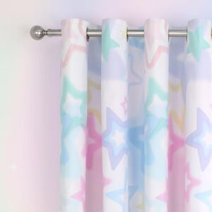 Catherine Lansfield Ombre Stars 66x72 Inch Fully Reversible Eyelet Curtains Two Panels White Catherine Lansfield Ombre Stars 66x72 Inch Fully Reversible Eyelet Curtains Two Panels White