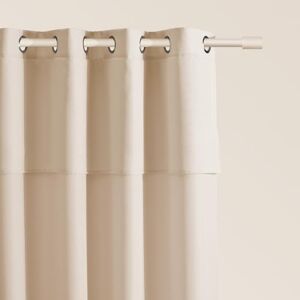 ROOM99 Curtain with Silver Eyelets Mia 140 x 260 cm Width x Height Sliding Curtains Modern Curtain Living Room Bedroom Cream 1 Piece ROOM99 Curtain with Silver Eyelets Mia 140 x 260 cm Width x Height Sliding Curtains Modern Curtain Living Room Bedroom Cream 1 Piece