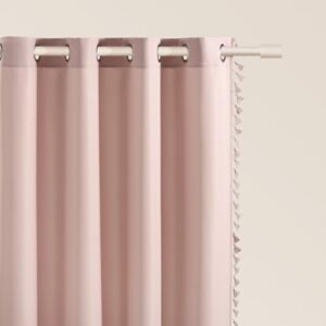 ROOM99 Lara Curtain with Silver Eyelets, 140 x 280 cm, Width x Height Sliding Curtains, Modern Curtain, Living Room, Bedroom, Powder Pink, Pack of 1 ROOM99 Lara Curtain with Silver Eyelets, 140 x 280 cm, Width x Height Sliding Curtains, Modern Curtain, Living Room, Bedroom, Powder Pink, Pack of 1