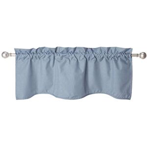 Eclipse Kendall Modern Scalloped Valance Rod Pocket Window Curtain for Kitchen or Bathroom, 42" x 18", Slate Eclipse Kendall Modern Scalloped Valance Rod Pocket Window Curtain for Kitchen or Bathroom, 42" x 18", Slate