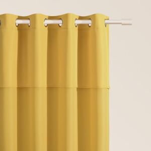 ROOM99 Curtain with Silver Eyelets Mia 140 x 250 cm Width x Height Sliding Curtains Modern Curtain Living Room Bedroom Mustard 1 Piece ROOM99 Curtain with Silver Eyelets Mia 140 x 250 cm Width x Height Sliding Curtains Modern Curtain Living Room Bedroom Mustard 1 Piece