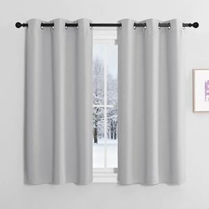 NICETOWN Light Grey Curtains, Short Window Curtains, Bathroom Blackout Curtains with Eyelets, Opaque Short Curtain, Modern Bedroom, Set of 2, Thermal Curtains, H 137 x W 107 cm NICETOWN Light Grey Curtains, Short Window Curtains, Bathroom Blackout Curtains with Eyelets, Opaque Short Curtain, Modern Bedroom, Set of 2, Thermal Curtains, H 137 x W 107 cm