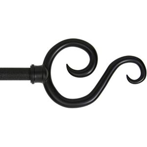 Kenney KN65273 Large Plastic Scroll End Standard Decorative Window Curtain Rod, 28-48" Adjustable Length, Black Finish, 5/8" Diameter Steel Tube Kenney KN65273 Large Plastic Scroll End Standard Decorative Window Curtain Rod, 28-48" Adjustable Length, Black Finish, 5/8" Diameter Steel Tube