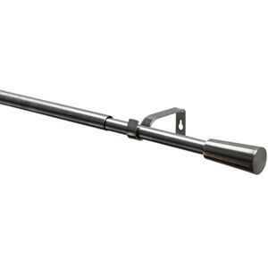 Gardinia Kos Cone Curtain Pole Set, Extendible Complete Set Including Brackets, Finials, Mounting Material, Length 120-210 cm, Diameter 19/16 mm, Metal, Stainless Steel Look Gardinia Kos Cone Curtain Pole Set, Extendible Complete Set Including Brackets, Finials, Mounting Material, Length 120-210 cm, Diameter 19/16 mm, Metal, Stainless Steel Look