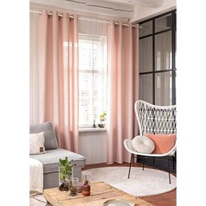 Elbersdrucke Lino 14 Eyelet Curtain Pink Opaque 255 x 140 cm 201449 Curtain for Living Room Bedroom Kitchen Hallway Children's Room Elbersdrucke Lino 14 Eyelet Curtain Pink Opaque 255 x 140 cm 201449 Curtain for Living Room Bedroom Kitchen Hallway Children's Room
