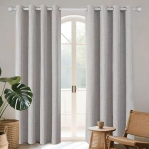 Joydeco Blackout Curtains 72 Inches Long 2 Panels Burg, Room Darkening Curtains for Bedroom, 100% Black Out Textured Thermal Drapes Privacy Protection 2 Panels Set(W42 x L72 Inch, Greyish White) Joydeco Blackout Curtains 72 Inches Long 2 Panels Burg, Room Darkening Curtains for Bedroom, 100% Black Out Textured Thermal Drapes Privacy Protection 2 Panels Set(W42 x L72 Inch, Greyish White)