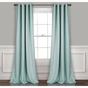 Lush Decor Insulated Grommet Blackout Curtains Panel Pair, 52" W x 84" L, Blue Lush Decor Insulated Grommet Blackout Curtains Panel Pair, 52" W x 84" L, Blue