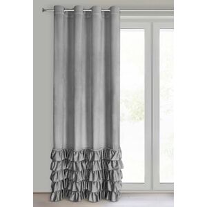 Eurofirany CARLI Velvet Curtain with Ruffles, Velvet Curtain with Eyelets, 1 Piece, Opaque, Blackout, Exclusive Curtain for Living Room, Bedroom, 140 x 250 cm, Grey Eurofirany CARLI Velvet Curtain with Ruffles, Velvet Curtain with Eyelets, 1 Piece, Opaque, Blackout, Exclusive Curtain for Living Room, Bedroom, 140 x 250 cm, Grey
