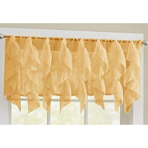 Sweet Home Collection Veritcal Kitchen Curtain Sheer Cascading Ruffle Waterfall Window Treatment-Choice of Valance, 24" or 36" Teir, and Kit, Camel Sweet Home Collection Veritcal Kitchen Curtain Sheer Cascading Ruffle Waterfall Window Treatment-Choice of Valance, 24" or 36" Teir, and Kit, Camel
