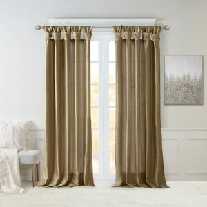 Madison Park Emilia Faux Silk Single Curtain with Privacy Lining, DIY Twist Tab Top, Window Drape for Living Room, Bedroom and Dorm, 50x108, Bronze Brown Madison Park Emilia Faux Silk Single Curtain with Privacy Lining, DIY Twist Tab Top, Window Drape for Living Room, Bedroom and Dorm, 50x108, Bronze Brown