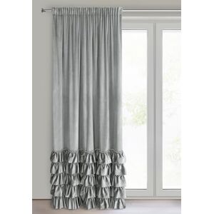 Eurofirany Carli Velvet Curtain with Ruffle, Velvet Curtain with Ruffle Tape, 1 Piece, Opaque, Blackout, Exclusive Curtain for Living Room, Bedroom, 140 x 250 cm, Grey Eurofirany Carli Velvet Curtain with Ruffle, Velvet Curtain with Ruffle Tape, 1 Piece, Opaque, Blackout, Exclusive Curtain for Living Room, Bedroom, 140 x 250 cm, Grey
