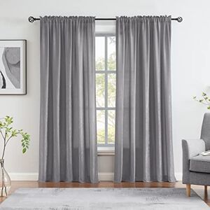 Melodieux Grey Velvety Semi Sheer Curtains 84 Inches Long for Bedroom, Living Room Elegant Soft Texture Rod Pocket Voile Drapes, 52 by 84 Inch (2 Panels) Melodieux Grey Velvety Semi Sheer Curtains 84 Inches Long for Bedroom, Living Room Elegant Soft Texture Rod Pocket Voile Drapes, 52 by 84 Inch (2 Panels)