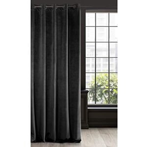 Eurofirany Soft Plain Opaque Velvet Curtain with Eyelets 1 Unit, Thick Fluffy Panel Drape Classic Glamour Elegant Living Room Bedroom, W55'' x L98.4'', 140x250 cm, Black Eurofirany Soft Plain Opaque Velvet Curtain with Eyelets 1 Unit, Thick Fluffy Panel Drape Classic Glamour Elegant Living Room Bedroom, W55'' x L98.4'', 140x250 cm, Black
