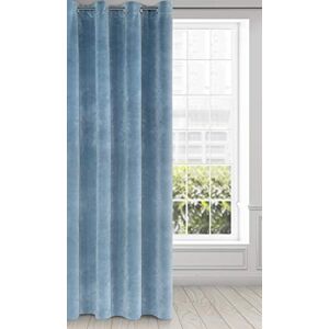 Eurofirany Soft Plain Opaque Velvet Curtain with Eyelets 1 Unit, Thick Fluffy Panel Drape Classic Glamour Elegant Living Room Bedroom, W55'' x L98.4'', 140x250 cm, Blue Eurofirany Soft Plain Opaque Velvet Curtain with Eyelets 1 Unit, Thick Fluffy Panel Drape Classic Glamour Elegant Living Room Bedroom, W55'' x L98.4'', 140x250 cm, Blue