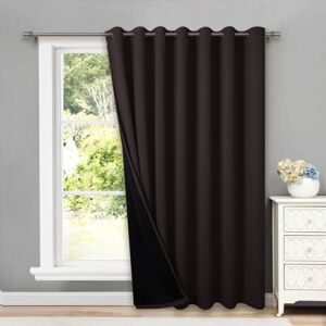 NICETOWN Extra Wide Patio Door Curtain, Super Heavy-Duty Thermal Sliding Glass Door Lined Drape, Privacy Assured 100% Blackout Window Treatment(Brown, 1 Panel, 100 inches W x 95 inches L) NICETOWN Extra Wide Patio Door Curtain, Super Heavy-Duty Thermal Sliding Glass Door Lined Drape, Privacy Assured 100% Blackout Window Treatment(Brown, 1 Panel, 100 inches W x 95 inches L)