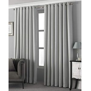 Paoletti Riva Pendleton Ringtop Eyelet Curtains (Pair) Silver Light Grey 100% Polyester 168cm width x 229cm drop (66" x 90" inches) Paoletti Riva Pendleton Ringtop Eyelet Curtains (Pair) Silver Light Grey 100% Polyester 168cm width x 229cm drop (66" x 90" inches)
