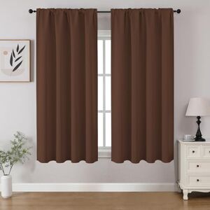 CUCRAF Blackout Curtains Room Darkening Window Curtain Panels, Rod Pocket Thermal Insulated Solid Drapes for Bedroom Living Room, Set of 2 Panels. 52 x 45 inch, Brown CUCRAF Blackout Curtains Room Darkening Window Curtain Panels, Rod Pocket Thermal Insulated Solid Drapes for Bedroom Living Room, Set of 2 Panels. 52 x 45 inch, Brown