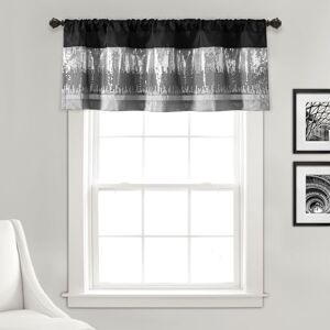 Lush Decor Night Sky Valance, Single, 52" W x 18" L, Black & Gray Sequin Curtain Sparkle & Color Block Modern Glam Decor Bathroom Or Kitchen Valance For Windows Lush Decor Night Sky Valance, Single, 52" W x 18" L, Black & Gray Sequin Curtain Sparkle & Color Block Modern Glam Decor Bathroom Or Kitchen Valance For Windows