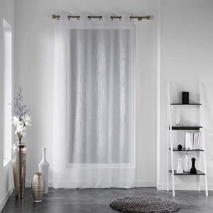 Douceur d'Intérieur , White Eyelet Curtain Panel 140 x 180 cm Sandblasted Voile Filiane Douceur d'Intérieur , White Eyelet Curtain Panel 140 x 180 cm Sandblasted Voile Filiane