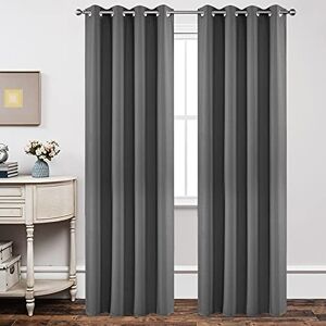 Joydeco Blackout Curtains 108 Inch Length 2 Panels Set, Thermal Insulated Long Curtains& Drapes 2 Burg, Room Darkening Grommet Drapes for Living Room Bedroom Window (W52 x L108 Inch, Light Grey) Joydeco Blackout Curtains 108 Inch Length 2 Panels Set, Thermal Insulated Long Curtains& Drapes 2 Burg, Room Darkening Grommet Drapes for Living Room Bedroom Window (W52 x L108 Inch, Light Grey)