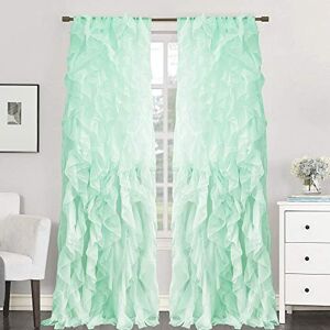 Sweet Home Collection 2 Pack Window Panel Sheer Voile Vertical Ruffled Waterfall Curtains Sweet Home Collection 2 Pack Window Panel Sheer Voile Vertical Ruffled Waterfall Curtains