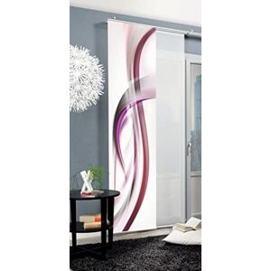 HOME WOHNIDEEN Fala 84128 Sliding Curtain, Opaque Decorative Fabric, Graphic Motif, 245 x 60 cm (Height x Width), Colour: Berry HOME WOHNIDEEN Fala 84128 Sliding Curtain, Opaque Decorative Fabric, Graphic Motif, 245 x 60 cm (Height x Width), Colour: Berry