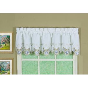 Today's Curtain Valance, Polyester, White/Blue, 60" W x 14" L (Pack of 1) Today's Curtain Valance, Polyester, White/Blue, 60" W x 14" L (Pack of 1)