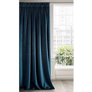 Eurofirany Soft Plain Opaque Velvet Curtain with Rufflette Tape for Rail-1 Unit, Thick Fluffy Panel Drape Classic Glamour Elegant Living Room Bedroom, Navy Blue, W55'' x L106'' Eurofirany Soft Plain Opaque Velvet Curtain with Rufflette Tape for Rail-1 Unit, Thick Fluffy Panel Drape Classic Glamour Elegant Living Room Bedroom, Navy Blue, W55'' x L106''