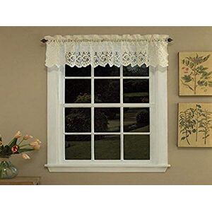 Sweet Home Collection Old World Style Floral Heavy Lace Kitchen Curtain Valance, Hopewell Cream Sweet Home Collection Old World Style Floral Heavy Lace Kitchen Curtain Valance, Hopewell Cream