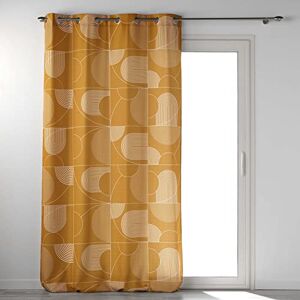 Douceur d'Intérieur , Camel Printed Polyester Sketch Pattern Eyelet Curtain 140 x 260 cm Douceur d'Intérieur , Camel Printed Polyester Sketch Pattern Eyelet Curtain 140 x 260 cm