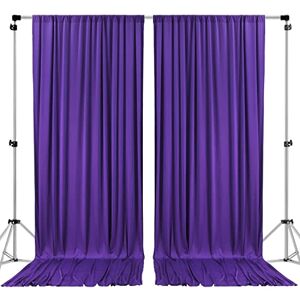 AK TRADING CO. 10 feet x 10 feet Purple IFR Polyester Backdrop Drapes Curtains Panels with Rod Pockets Wedding Ceremony Party Home Window Decorations AK TRADING CO. 10 feet x 10 feet Purple IFR Polyester Backdrop Drapes Curtains Panels with Rod Pockets Wedding Ceremony Party Home Window Decorations
