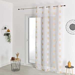 HomeMaison .com Linen Effect Embroidered Net Curtain Mustard Curtain 140 x 240 cm Silver Eyelet Curtain Modern Window Curtain HomeMaison .com Linen Effect Embroidered Net Curtain Mustard Curtain 140 x 240 cm Silver Eyelet Curtain Modern Window Curtain