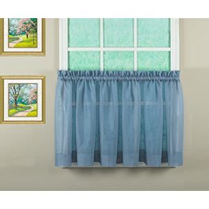 Today's Curtain Emelia Original Voile Tier Pair 36", Wedge Blue, 60" W x 36" L Today's Curtain Emelia Original Voile Tier Pair 36", Wedge Blue, 60" W x 36" L