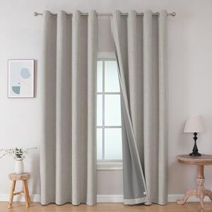 Joydeco Blackout Curtains 72 Inches Long 2 Panels Burg, Room Darkening Curtains for Bedroom, 100% Black Out Textured Thermal Drapes Privacy Protection 2 Panels Set(W42 x L72 Inch, Greyish White) Joydeco Blackout Curtains 72 Inches Long 2 Panels Burg, Room Darkening Curtains for Bedroom, 100% Black Out Textured Thermal Drapes Privacy Protection 2 Panels Set(W42 x L72 Inch, Greyish White)
