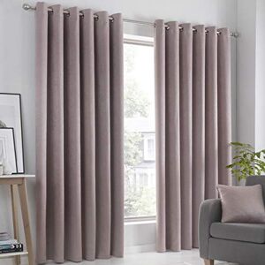 Fusion Strata Woven Dimout Curtains - Rose/Blush - Curtains Fusion Strata Woven Dimout Curtains - Rose/Blush - Curtains