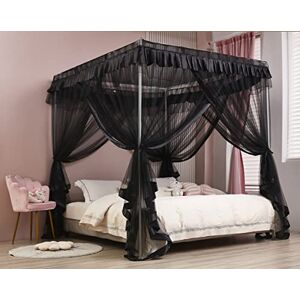 Mengersi 4 Corner Post Bed Canopy Bed Curtains Mosquito Net Bedroom Decoration Accessories (Twin, Black) Mengersi 4 Corner Post Bed Canopy Bed Curtains Mosquito Net Bedroom Decoration Accessories (Twin, Black)