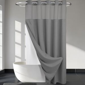 River Dream No Hooks Required Waffle Weave Shower Curtain with Snap in Liner -Extra Long 71W x 86H,Hotel Grade,Spa Like Bath Curtain,Gray River Dream No Hooks Required Waffle Weave Shower Curtain with Snap in Liner -Extra Long 71W x 86H,Hotel Grade,Spa Like Bath Curtain,Gray