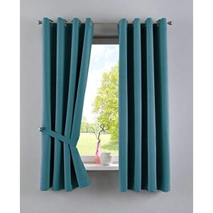 Gardinenbox NewYork 201920600-2 Opaque Thermal Curtains Blackout Eyelets Sound-Absorbing Oeko-Tex UV Protection Tiebacks 100% Polyester Petrol Blue H x W 160 x 140 cm Gardinenbox NewYork 201920600-2 Opaque Thermal Curtains Blackout Eyelets Sound-Absorbing Oeko-Tex UV Protection Tiebacks 100% Polyester Petrol Blue H x W 160 x 140 cm