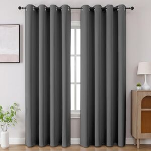 CUCRAF Light Grey Blackout Curtains 84 inch Length 2 Panels Set, Room Darkening Drapes for Living Room Bedroom, Thermal Insulated Light Blocking Grommet Window Curtain (W52 x L84 Inch) CUCRAF Light Grey Blackout Curtains 84 inch Length 2 Panels Set, Room Darkening Drapes for Living Room Bedroom, Thermal Insulated Light Blocking Grommet Window Curtain (W52 x L84 Inch)