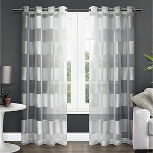 Exclusive Home Curtains Navaro Sheer Grommet Top Panel Pair, Winter White, 54x108, 2 Piece Exclusive Home Curtains Navaro Sheer Grommet Top Panel Pair, Winter White, 54x108, 2 Piece