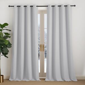 NICETOWN Thermal Curtains 240 cm Long Opaque with Eyelets 240 x 140 cm Light Grey Black Out Curtains for Winter Living Room Modern Eyelet Curtain NICETOWN Thermal Curtains 240 cm Long Opaque with Eyelets 240 x 140 cm Light Grey Black Out Curtains for Winter Living Room Modern Eyelet Curtain