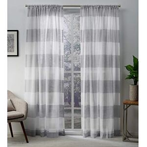 Exclusive Home Curtains Darma Sheer Rod Pocket Top Panel Pair, Dove Grey, 50x84, 2 Piece Exclusive Home Curtains Darma Sheer Rod Pocket Top Panel Pair, Dove Grey, 50x84, 2 Piece