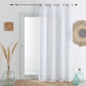 HomeMaison . com Embroidered Muslin Net Curtain 140 x 240 cm Silver HomeMaison . com Embroidered Muslin Net Curtain 140 x 240 cm Silver