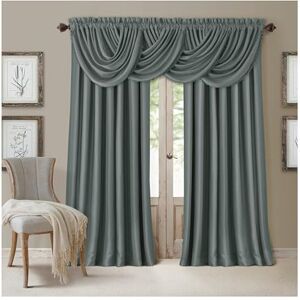 Elrene Home Fashions All Seasons Energy Efficient Room Darkening Rod Pocket Window 52" x 108" Dusty Blue Elrene Home Fashions All Seasons Energy Efficient Room Darkening Rod Pocket Window 52" x 108" Dusty Blue